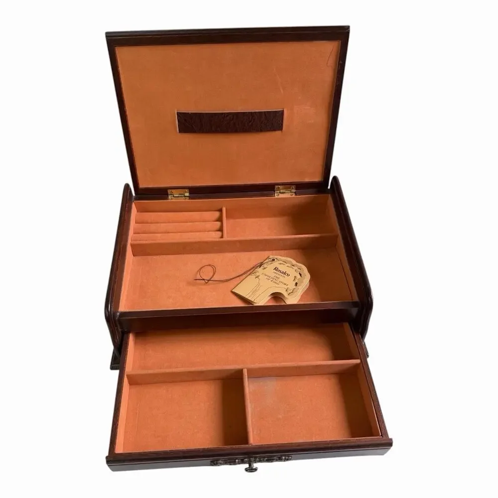 Vintage Rosalco The Commodore Bird Duck Carved Wooden Wood Jewelry Box 11x8.5x4